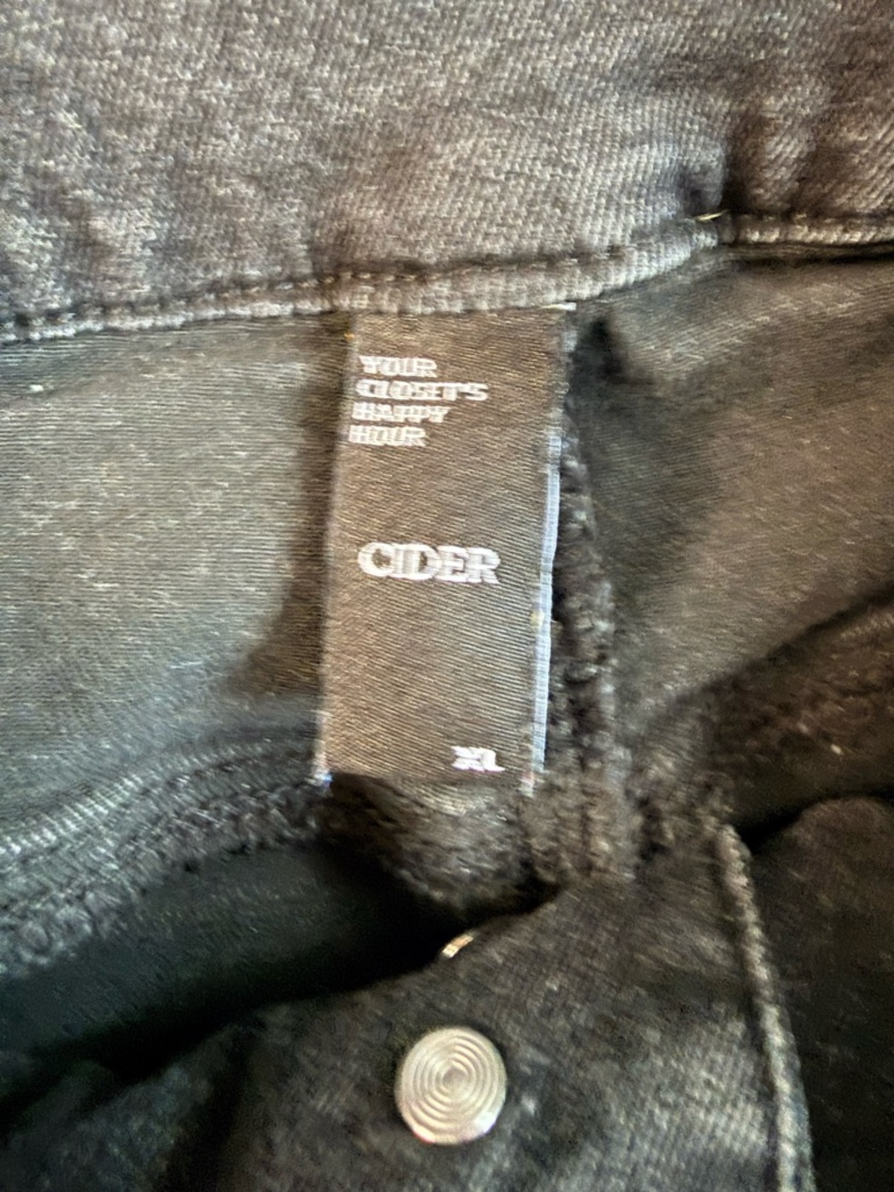 Cider Black Wide Leg High-Rise Jeans with Stretch, size XL - Picture 3 of 5